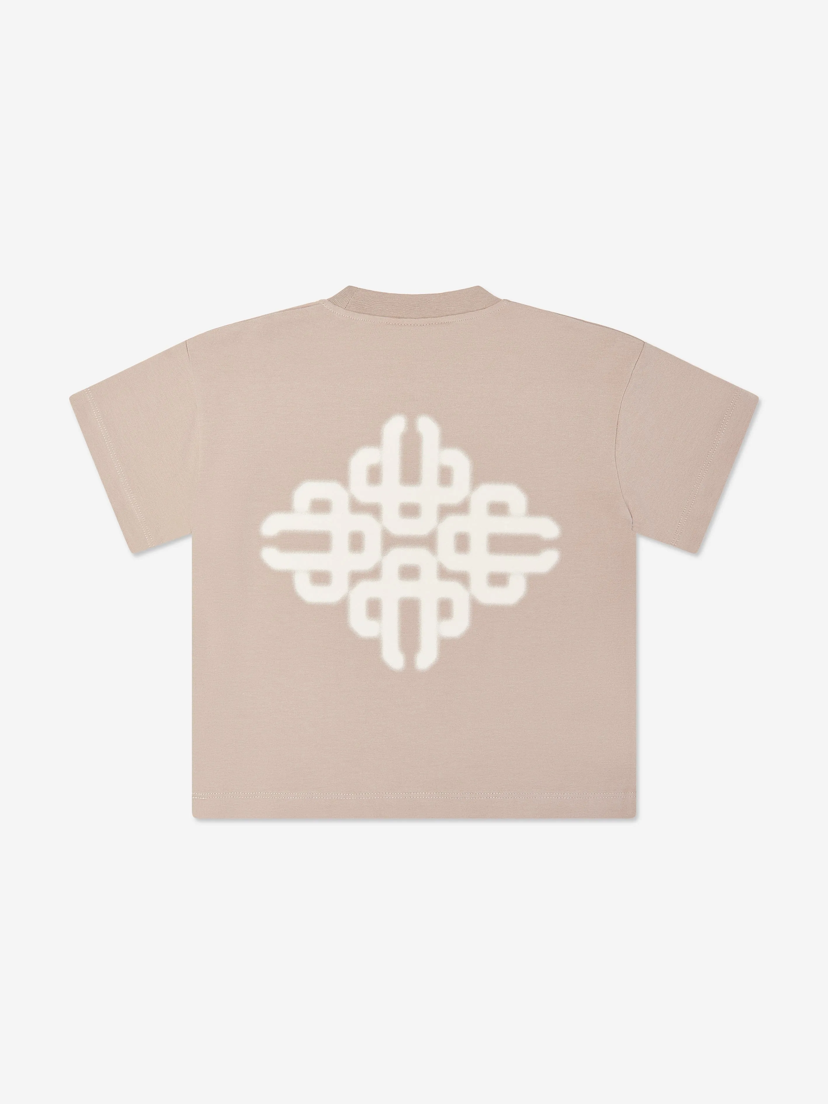 Kinder T-Shirt mit verwaschenem grafischem Emblem in Braun