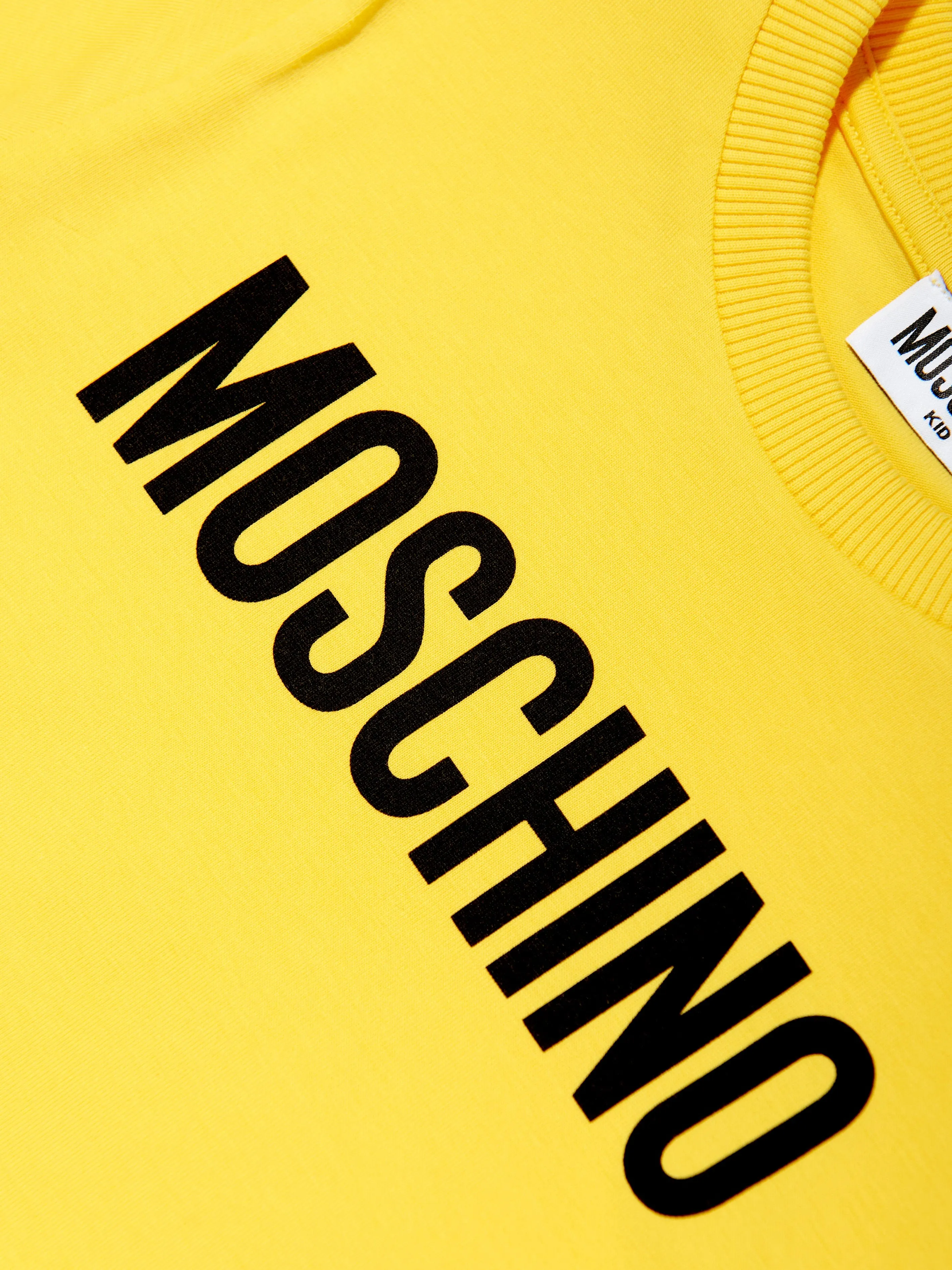 Kinder T-Shirt mit Logo-Print in Gelb