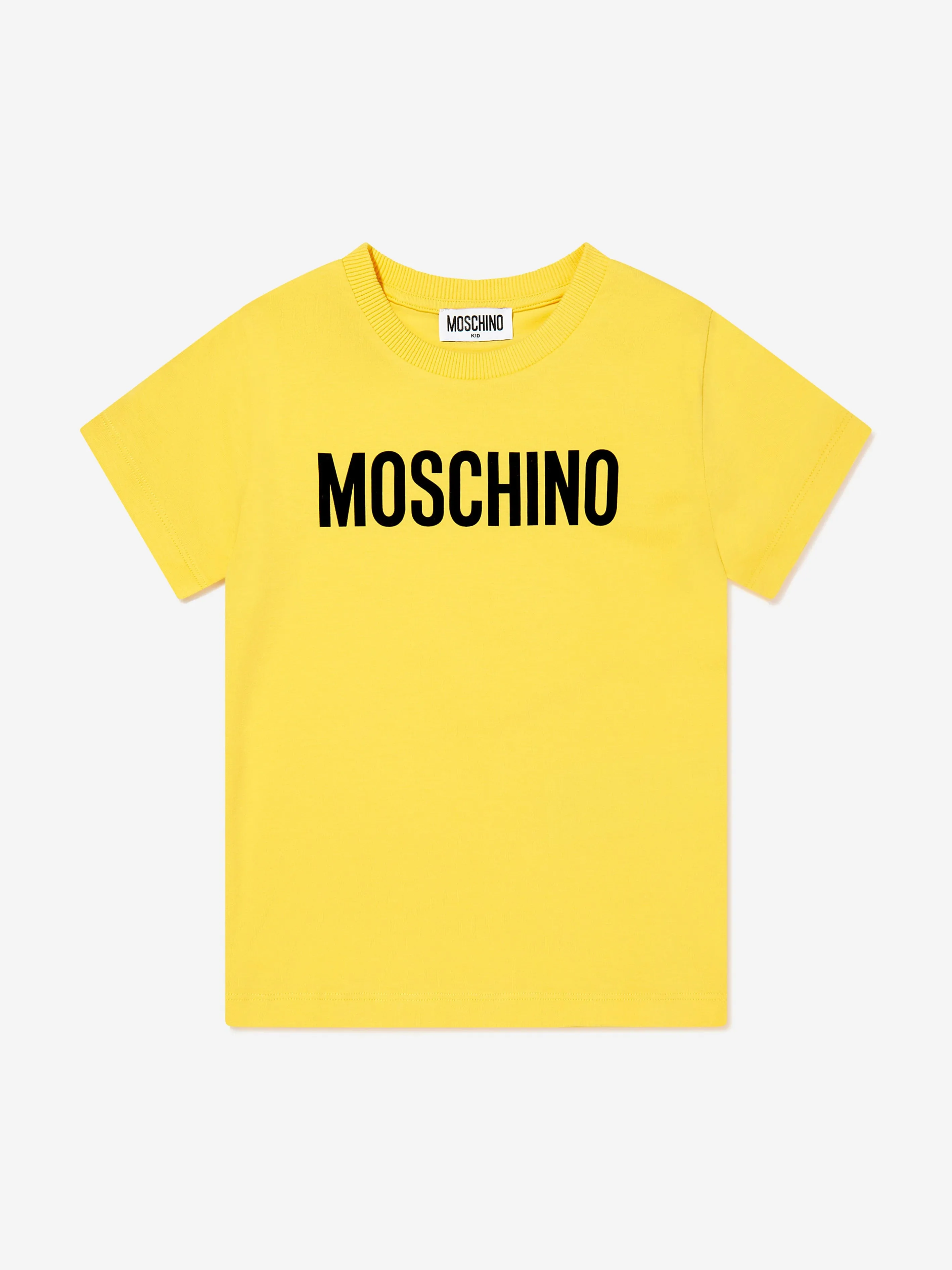Kinder T-Shirt mit Logo-Print in Gelb