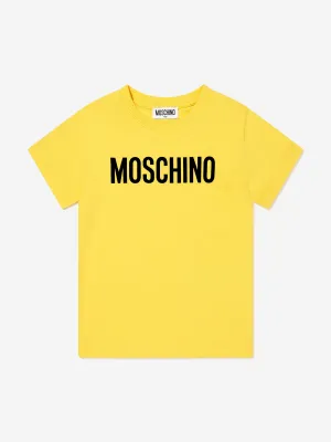 Kinder T-Shirt mit Logo-Print in Gelb