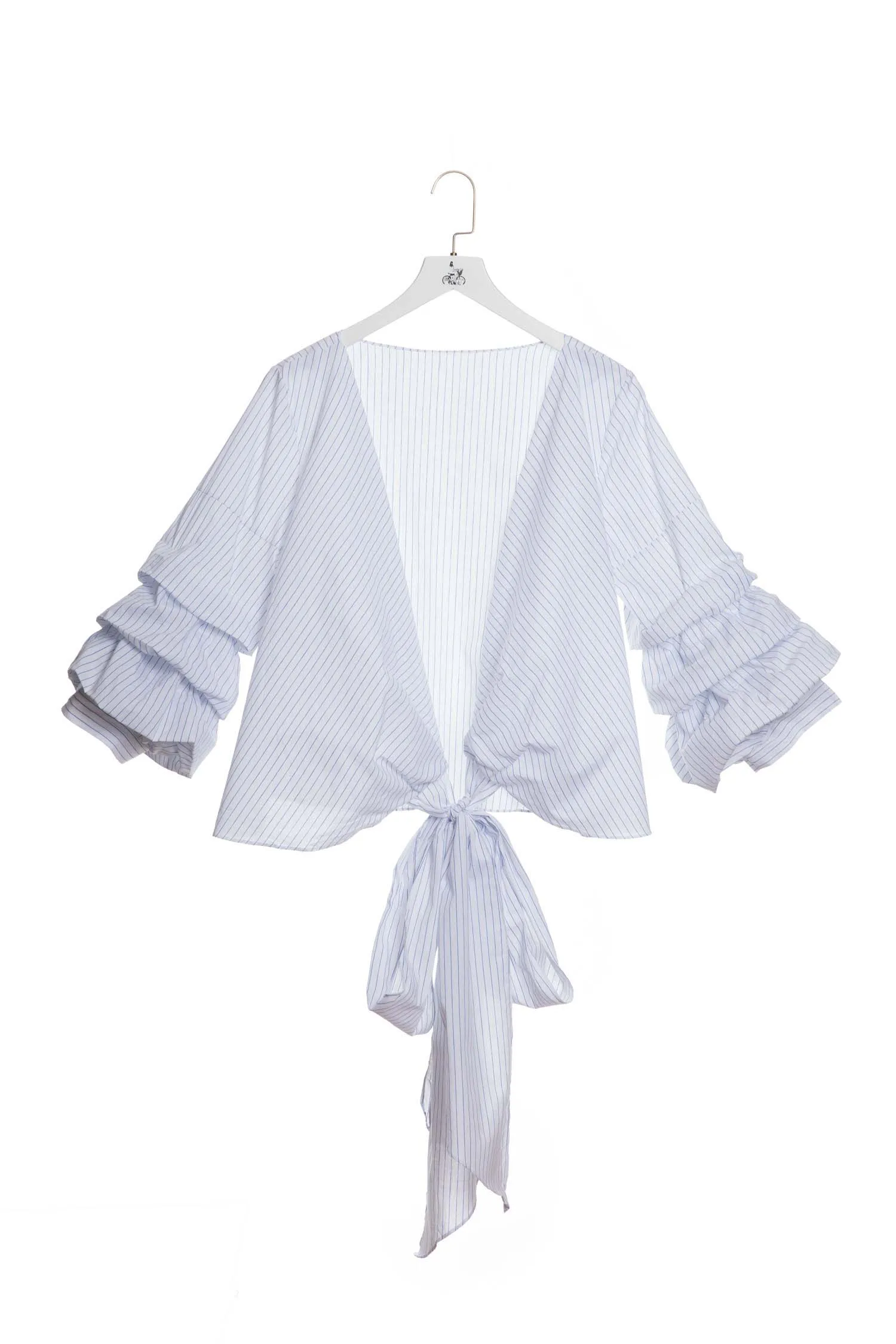 Geknotete gestreifte Bluse