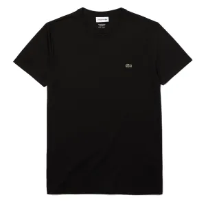 Lacoste Rundhals T-Shirt aus Pima-Baumwolle Schwarz