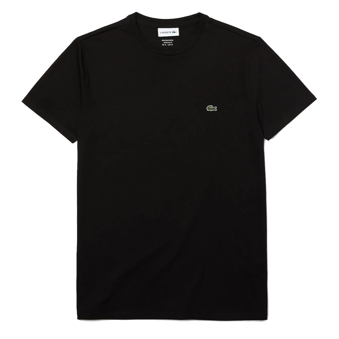 Lacoste Rundhals T-Shirt aus Pima-Baumwolle Schwarz