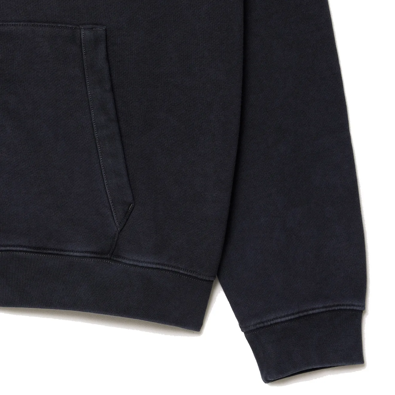 Lacoste Loose Fit Washed Effect Kapuzenpullover Schwarz