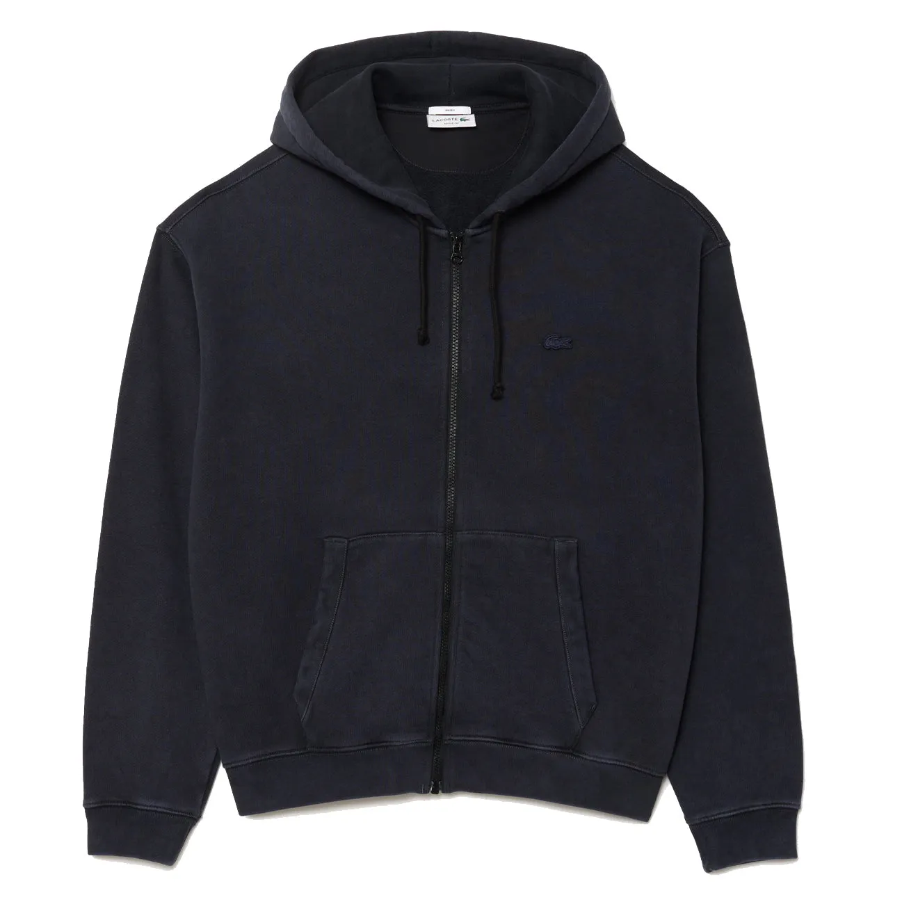 Lacoste Loose Fit Washed Effect Kapuzenpullover Schwarz