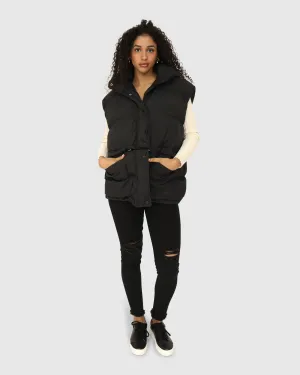 Landslide Zip-Off Puffer Weste - Schwarz