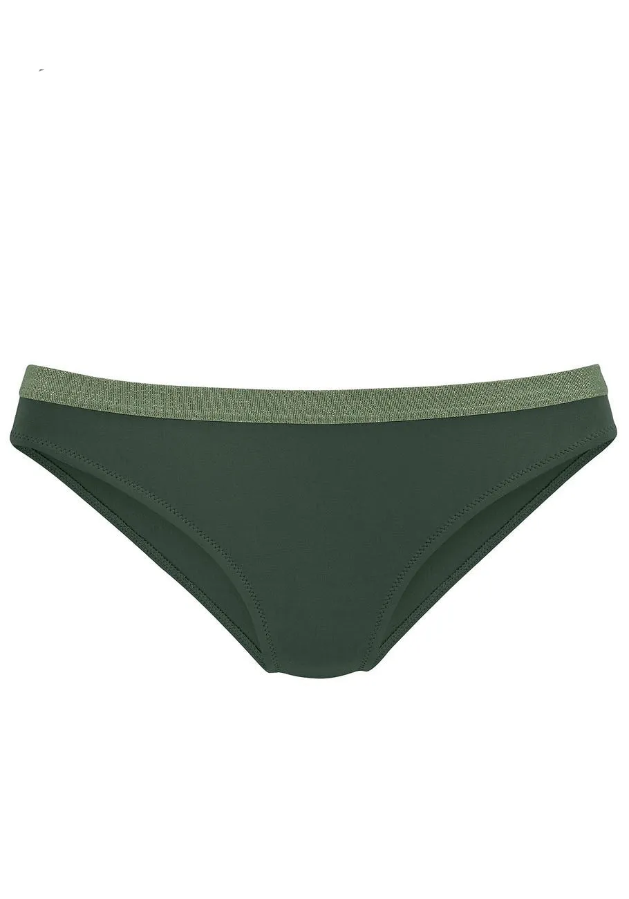 LASCANA Damen Bikini-Unterteil mit metallischem Besatz