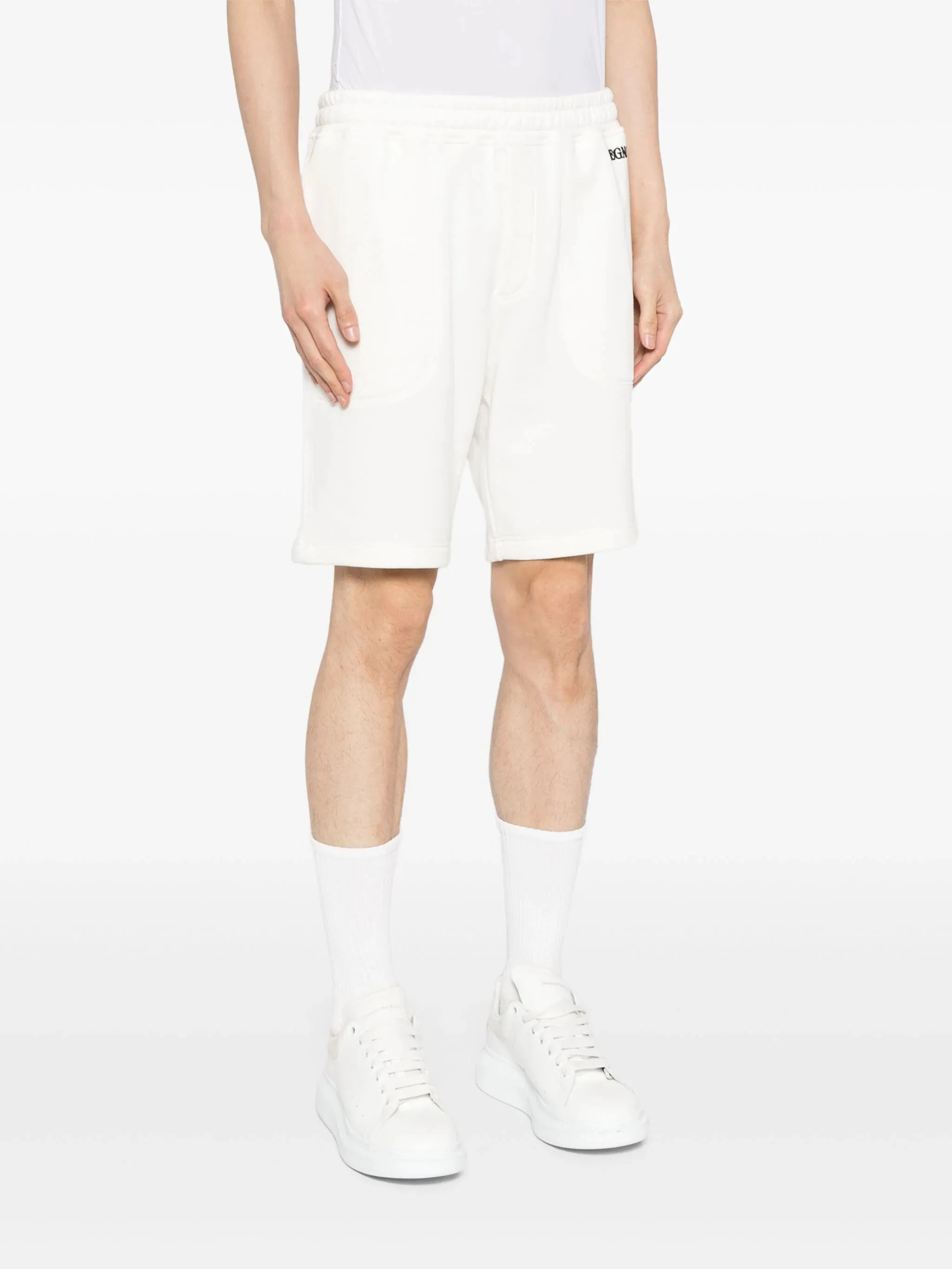 Logo-Bestickte Jersey-Laufshorts