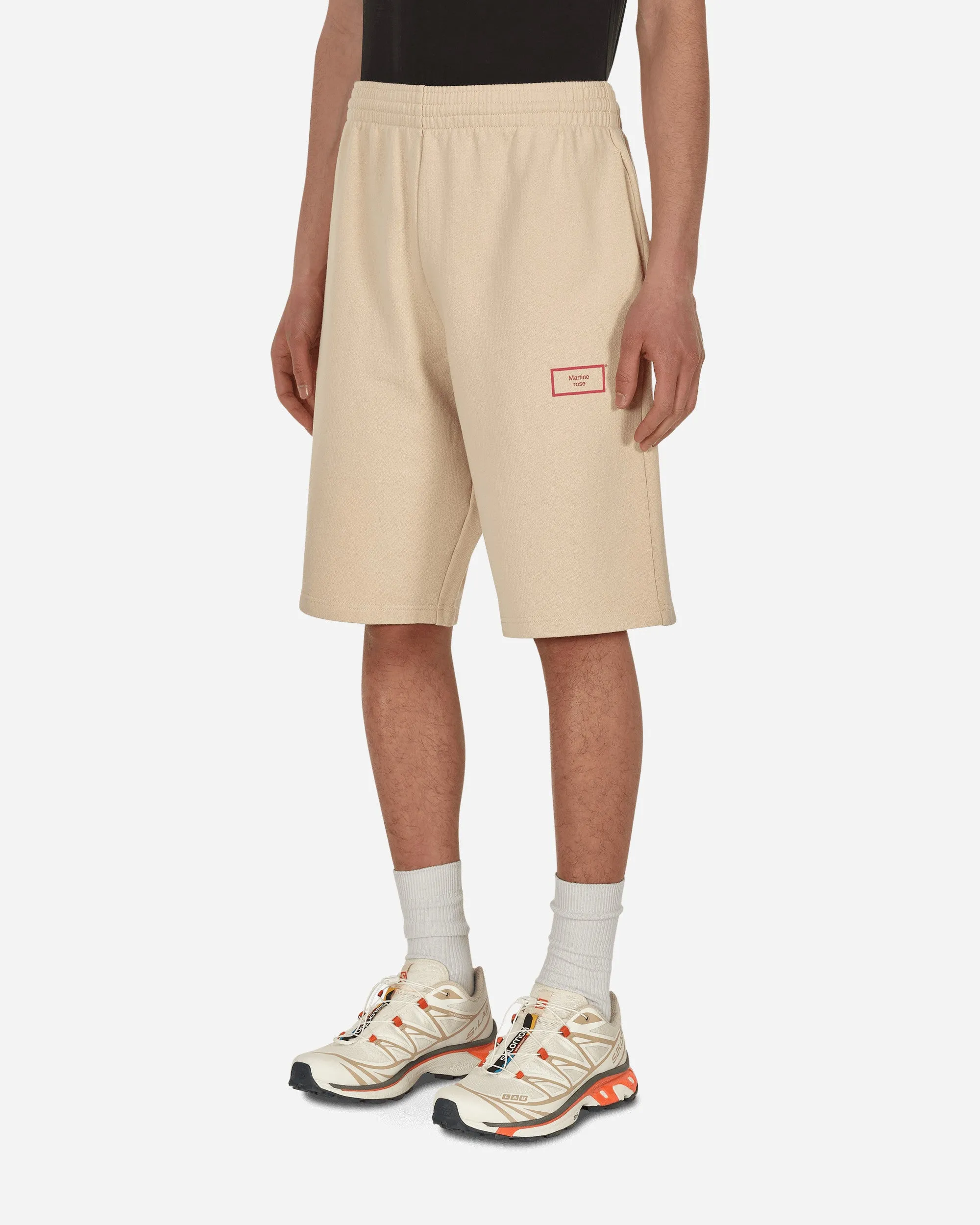 Logo Weite Bein Shorts Beige