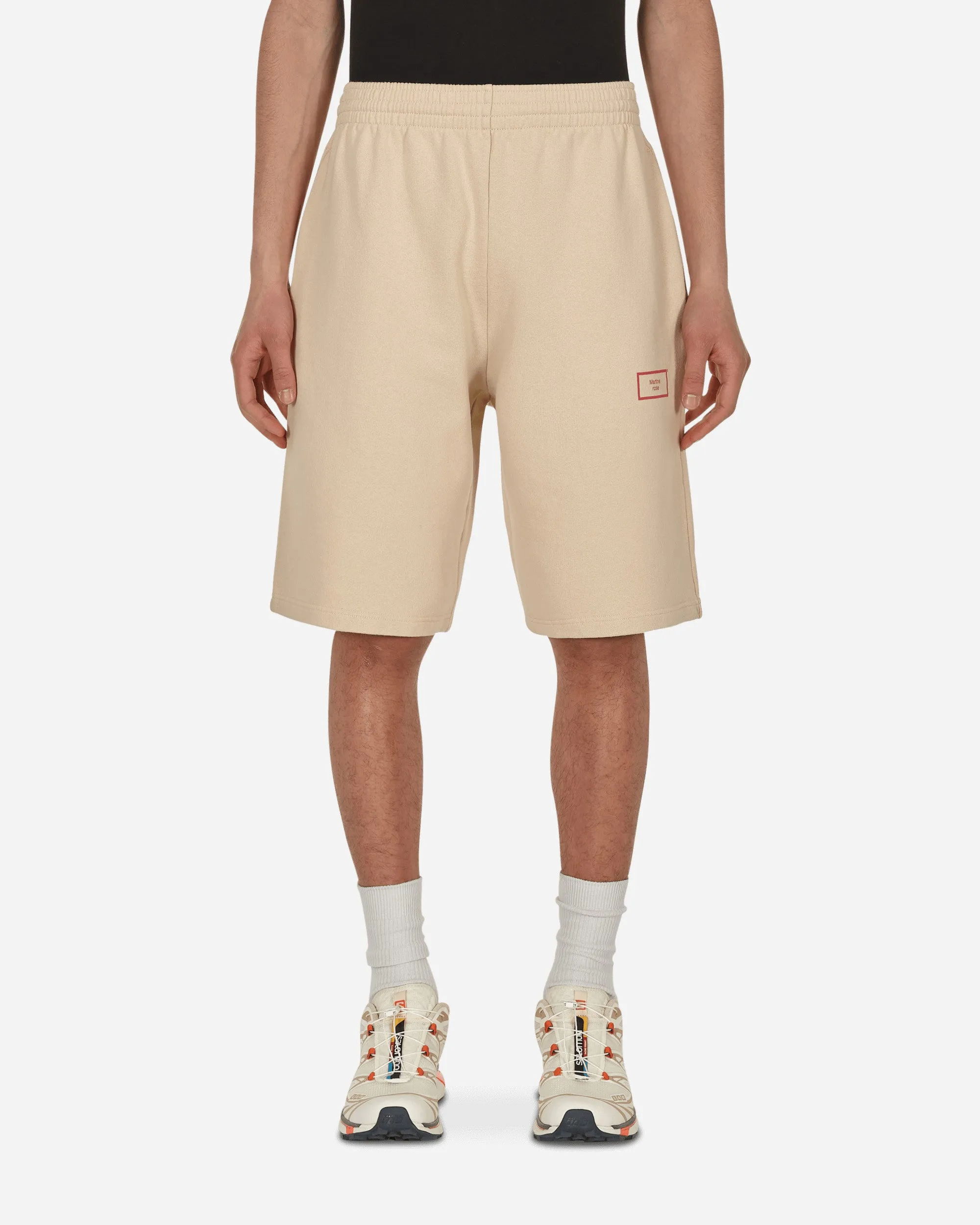 Logo Weite Bein Shorts Beige