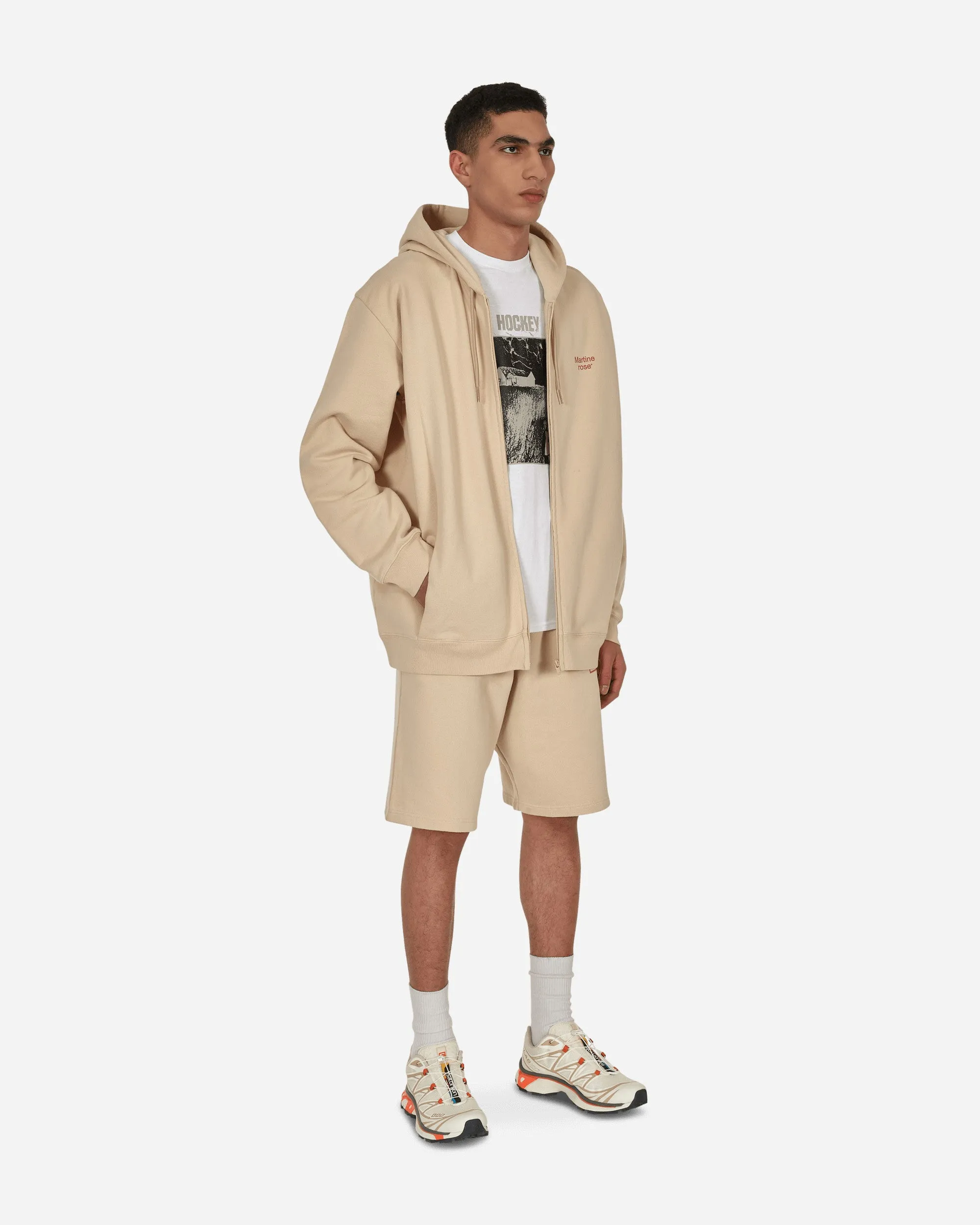 Logo Weite Bein Shorts Beige