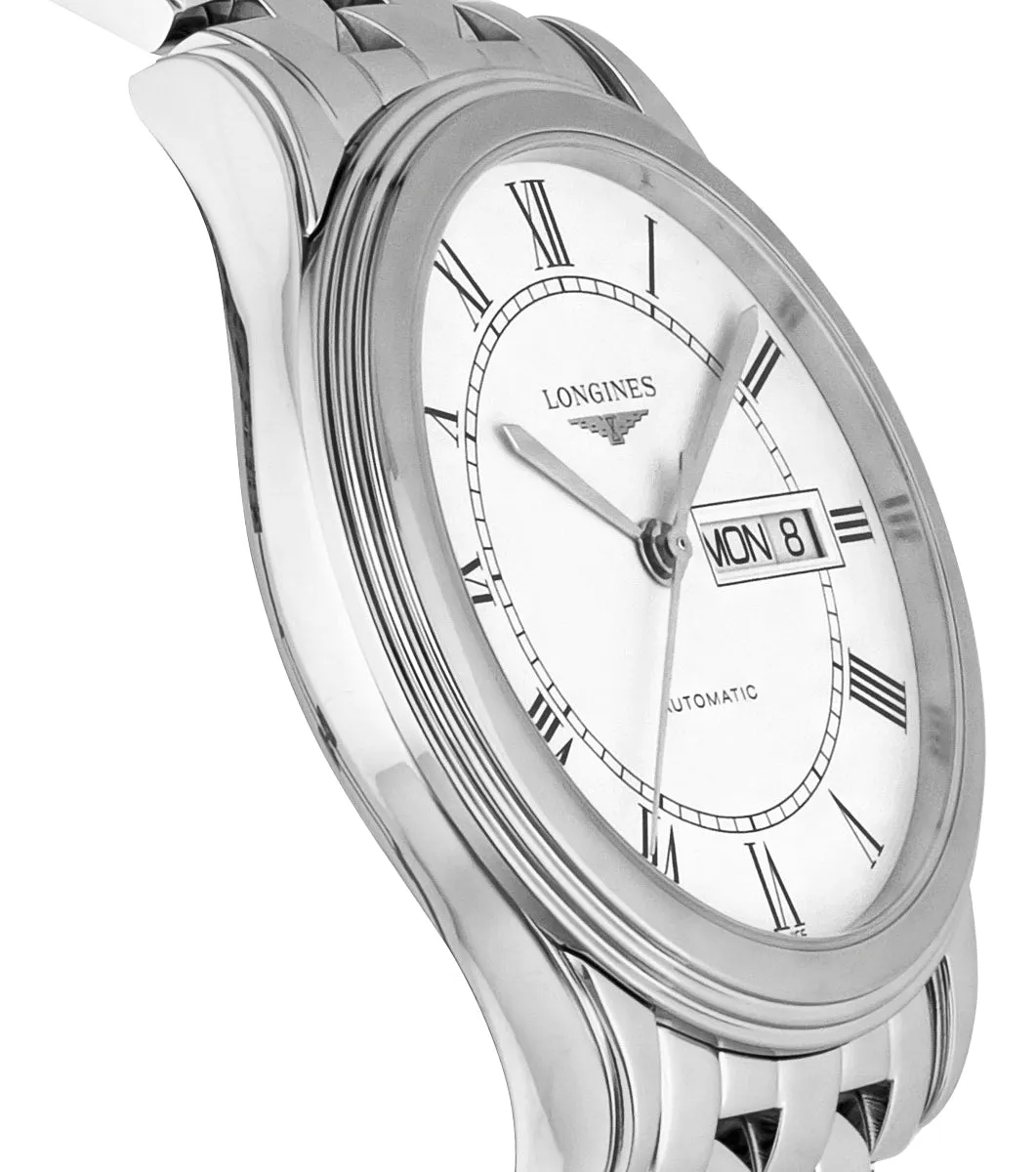 Longines Flagship Automatik Edelstahl Weißes Zifferblatt Tag/Datum Herrenuhr L4.899.4.21.6 Longines Uhren