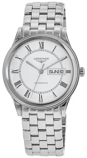 Longines Flagship Automatik Edelstahl Weißes Zifferblatt Tag/Datum Herrenuhr L4.899.4.21.6 Longines Uhren