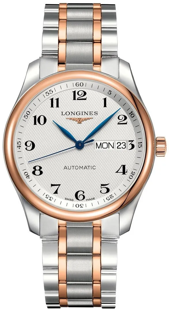 Longines Master Collection Automatik Edelstahl und Roségold Silber Zifferblatt Tag-Datum Herrenuhr L2.755.5.79.7 Longines Uhren