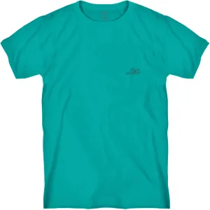 Lost Outlines Herren Vintage Färbung T-Shirt Ultra Cyan