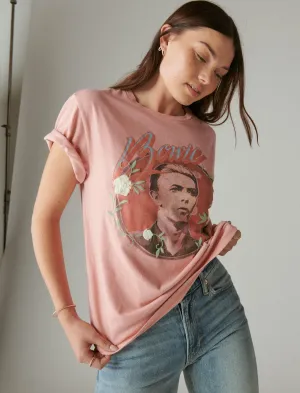 Lucky Brand Bowie Stickerei Boyfriend-T-Shirt Rosette Lucky Brand