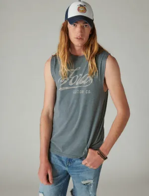 Lucky Brand Ford Script Muscle Shirt Dunkelschiefer Lucky Brand