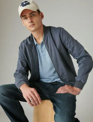Lucky Brand Venice Burnout Pique Kurzarm Polo Ashley Blau Lucky Brand