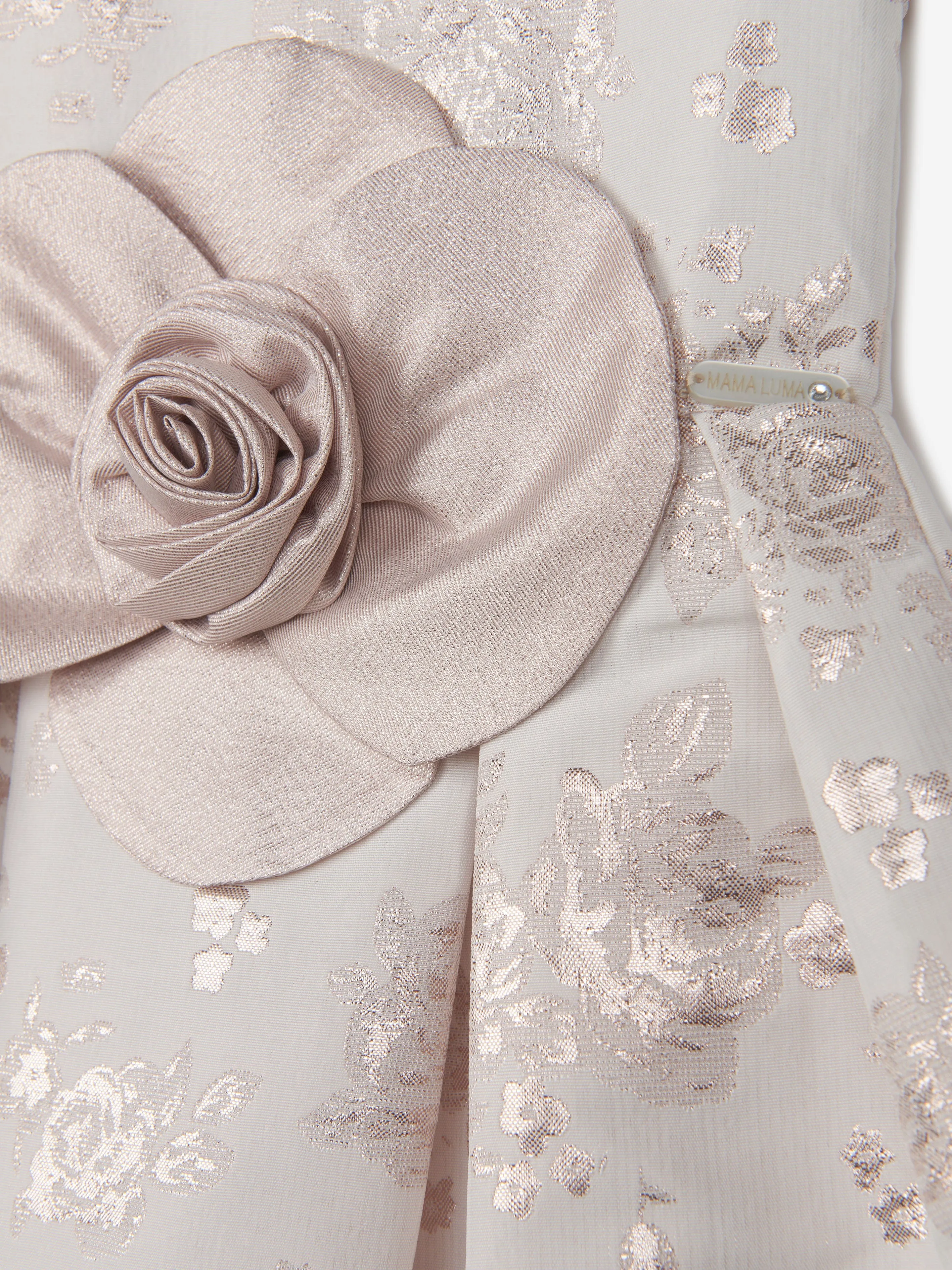 Mama Luma Girls Jacquard Anlasskleid in Gold
