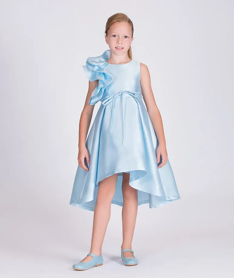 Mama Luma Mädchen Große Schleife Anlasskleid in Blau