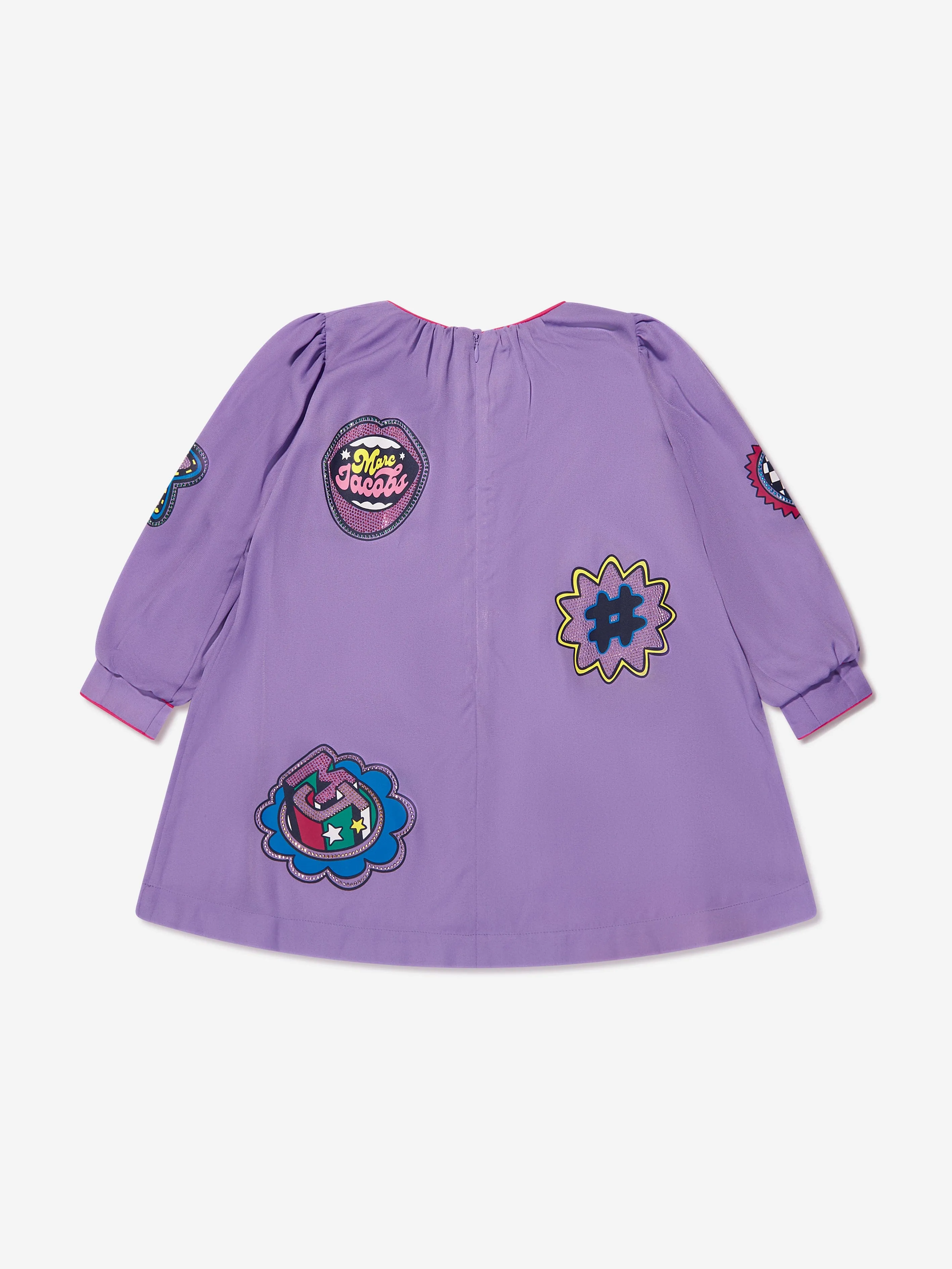 MARC JACOBS Mädchen Abzeichen-Print Kleid in Lila