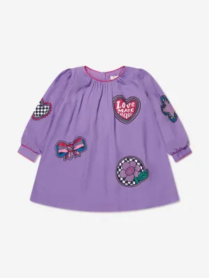 MARC JACOBS Mädchen Abzeichen-Print Kleid in Lila