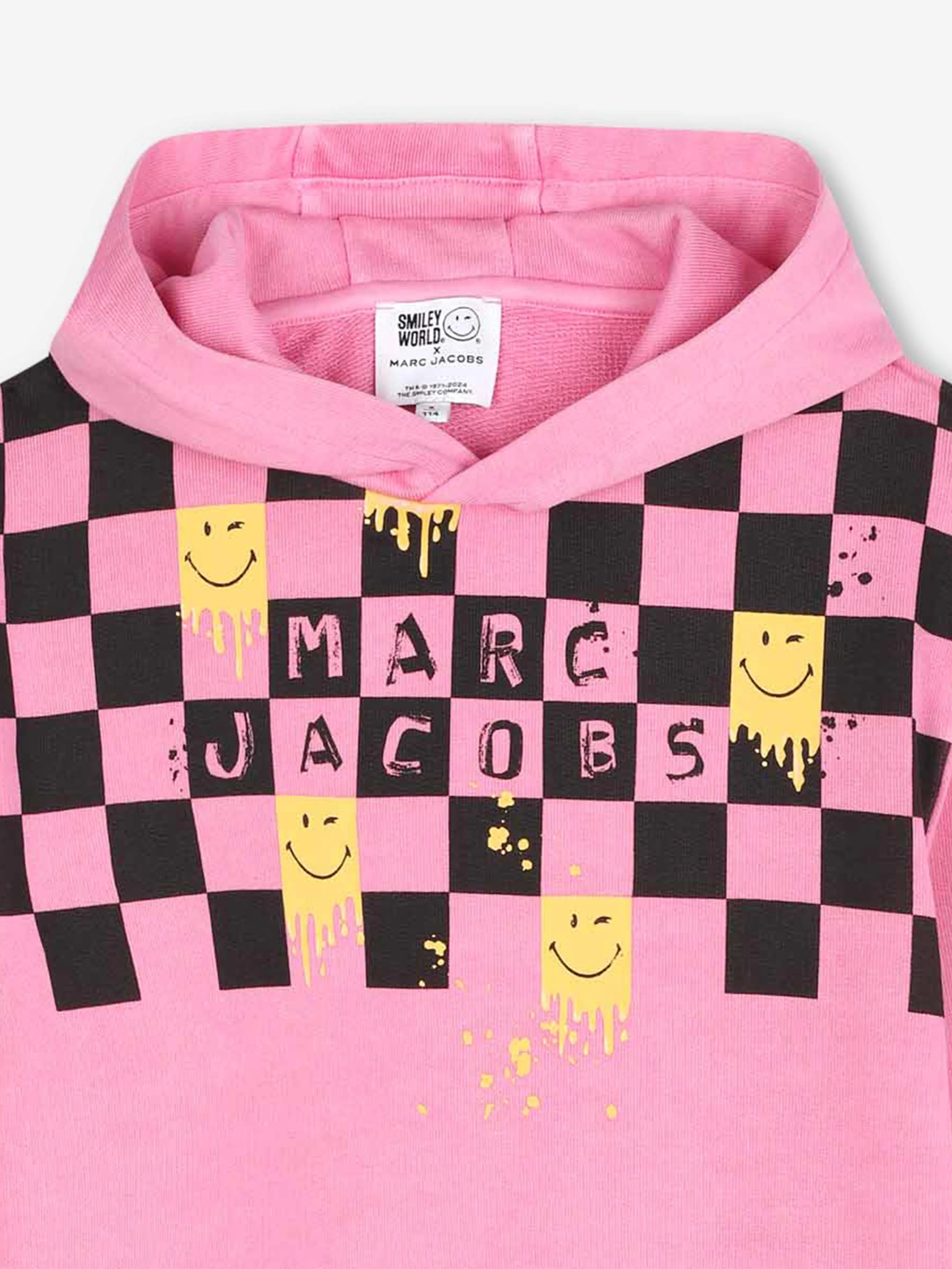 MARC JACOBS Girls Smiley World Kapuzenpullover-Kleid in Rosa