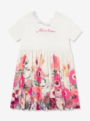 Marchesa Girls Logo Besticktes Blumenkleid in Mehrfarbig