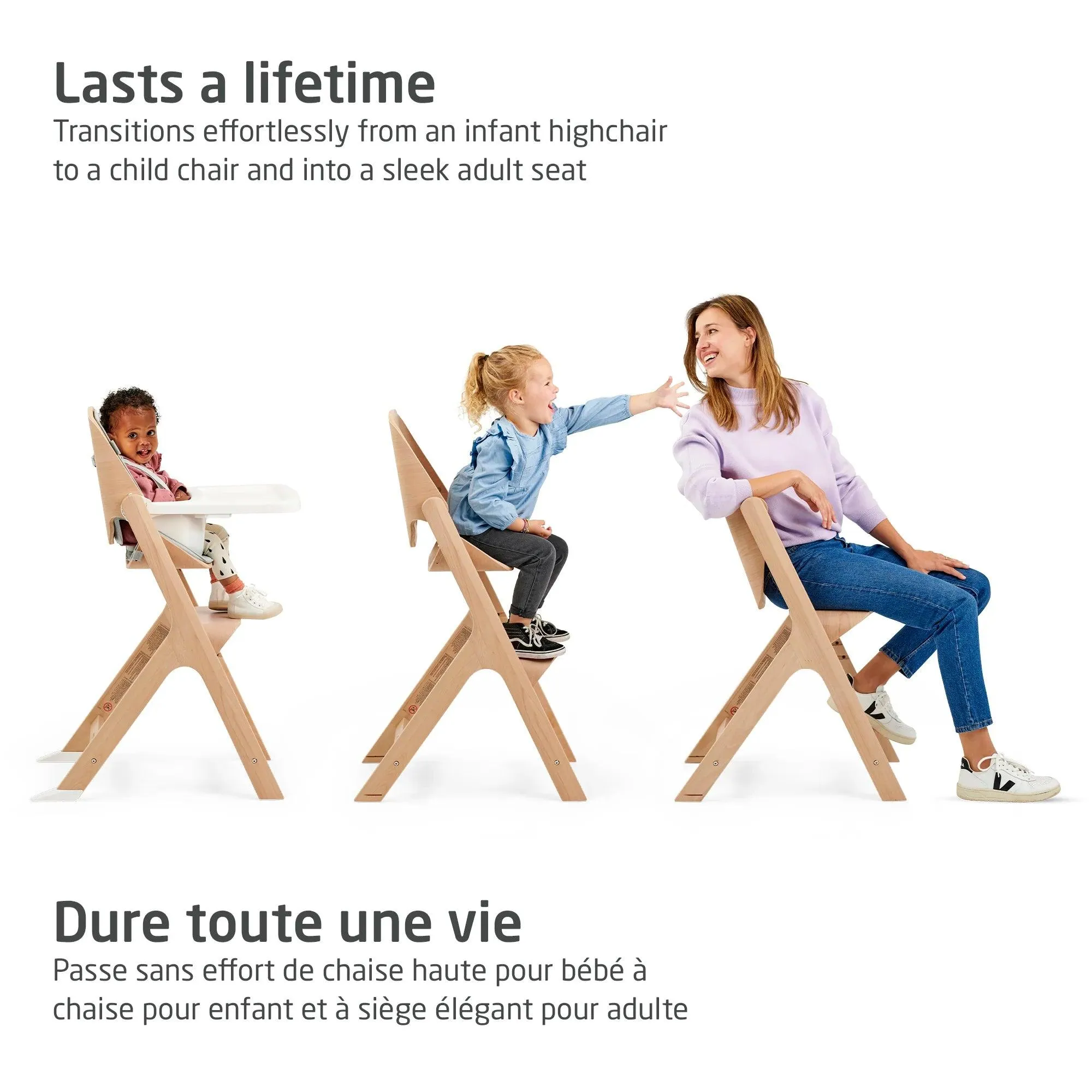 Maxi Cosi Nesta 3-in-1 Hochstuhl aus Holz für Babys und Kinder Maxi Cosi