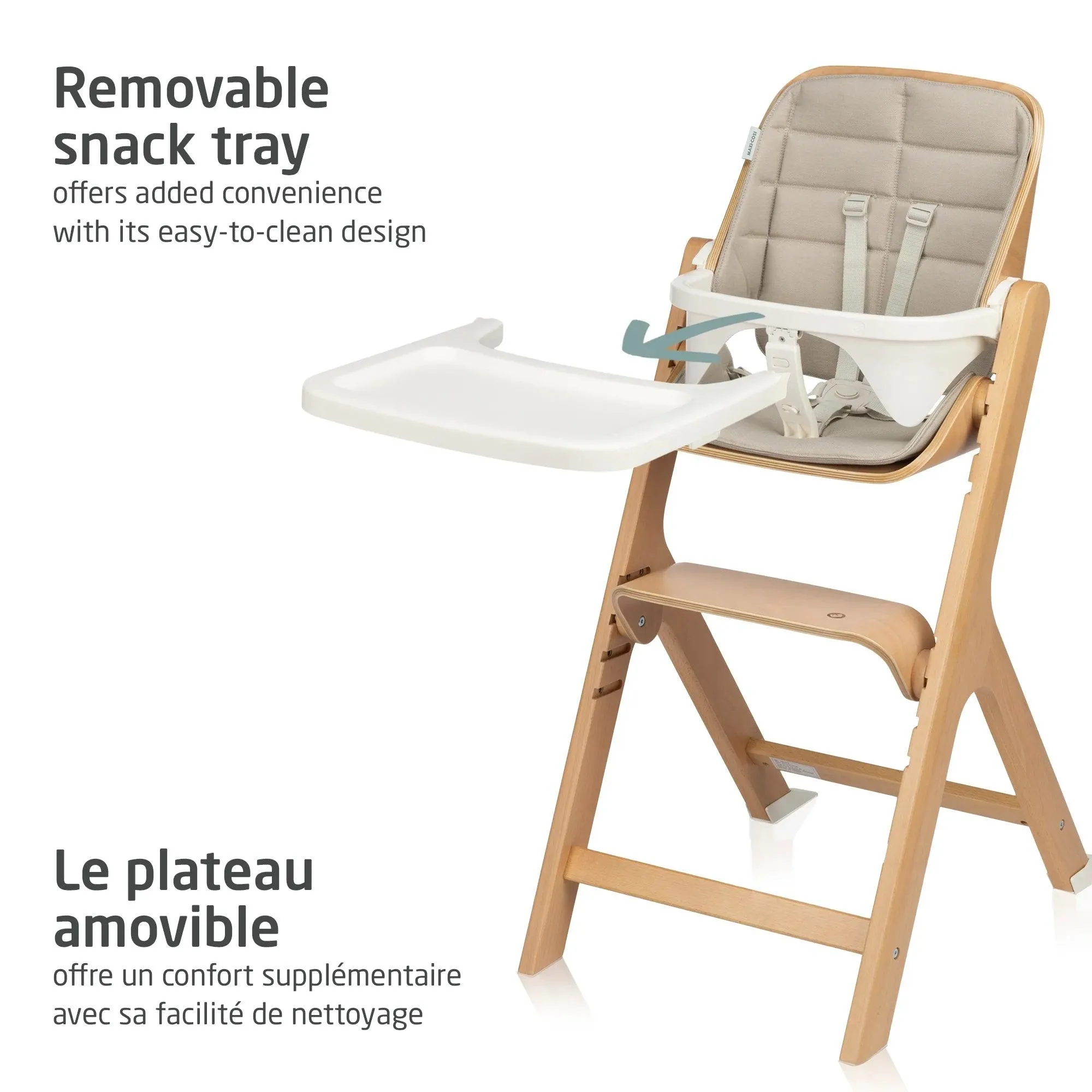 Maxi Cosi Nesta 3-in-1 Hochstuhl aus Holz für Babys und Kinder Maxi Cosi