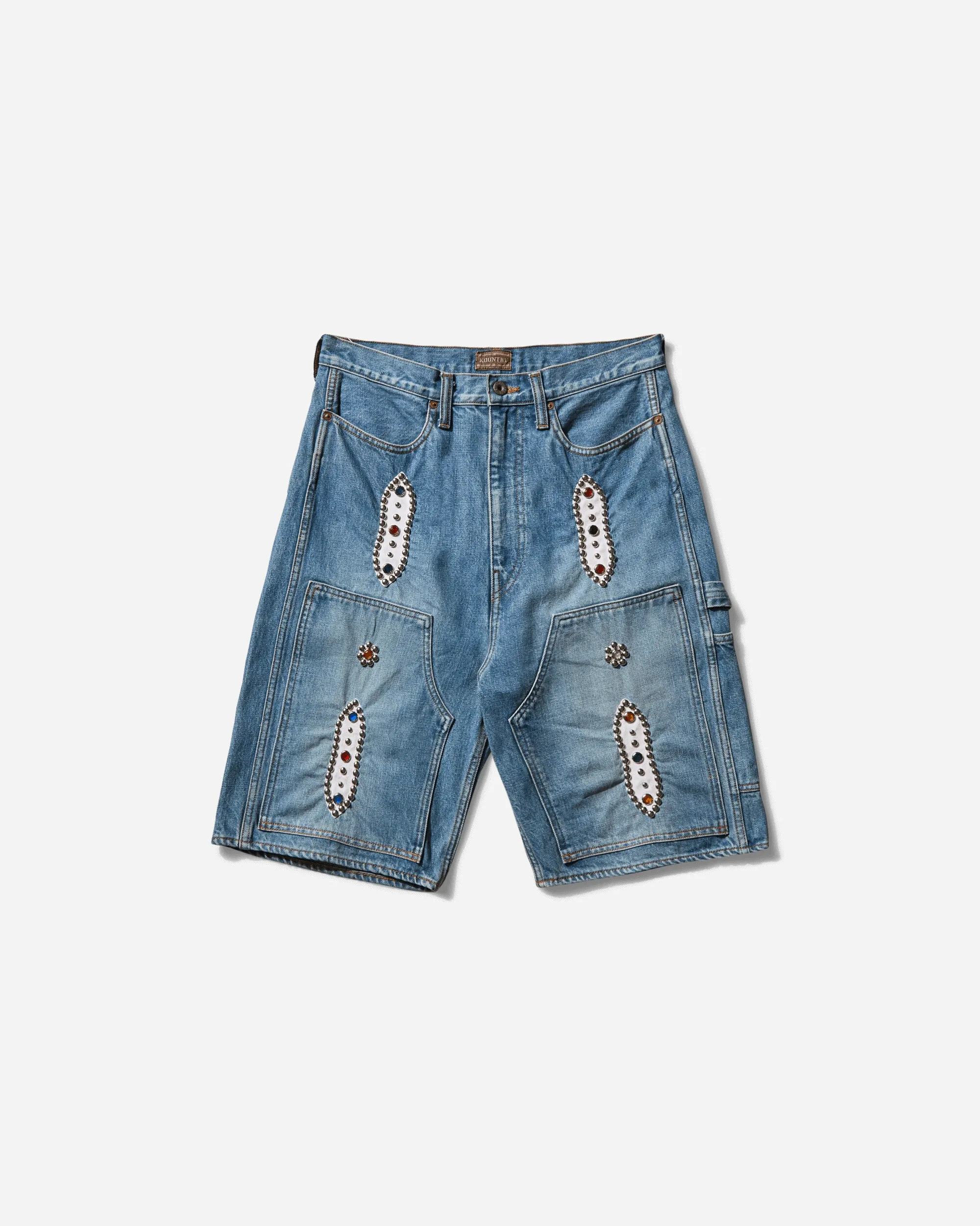 Herren 14oz Denim Shorts (Studs Remake) Blau