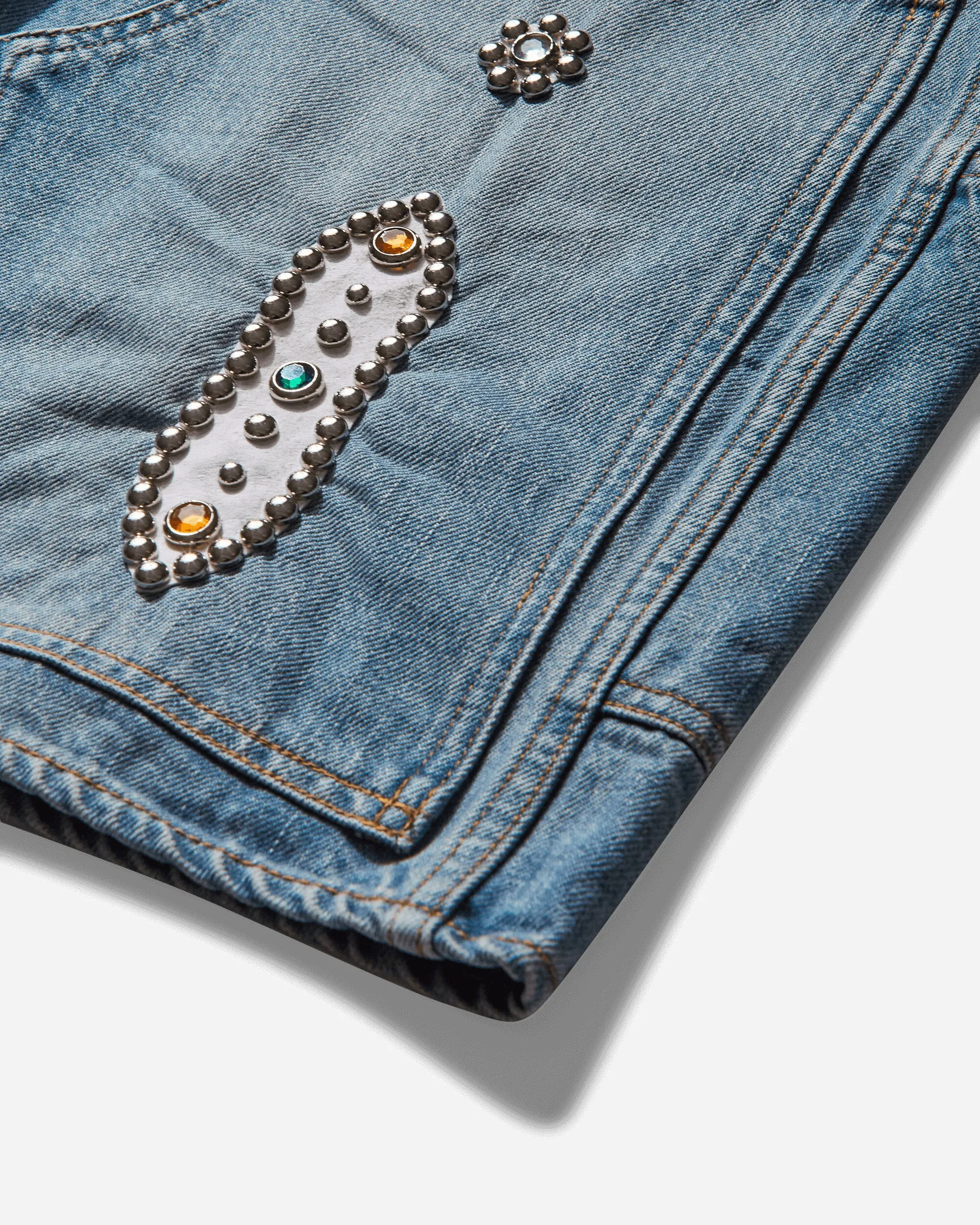Herren 14oz Denim Shorts (Studs Remake) Blau