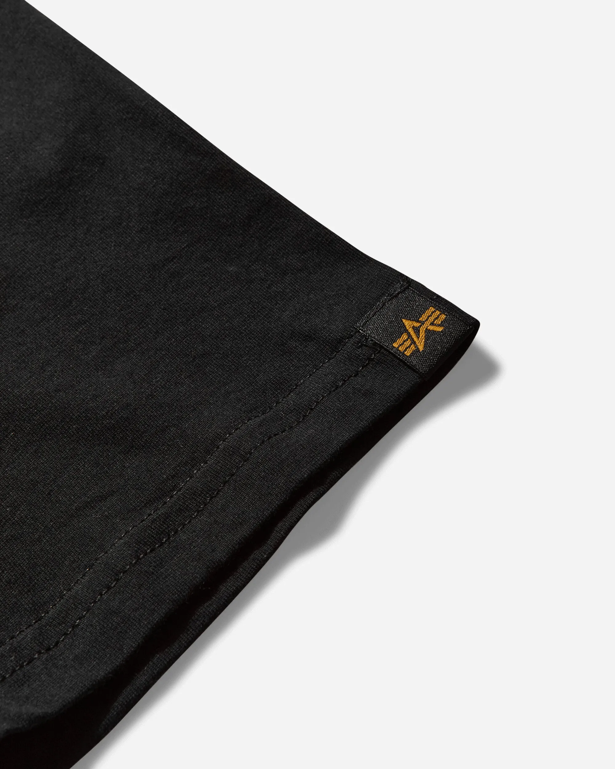 Herren Basic T-Shirt mit kleinem Logo in Schwarz