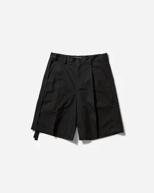 Herren Plisseé-Shorts Schwarz