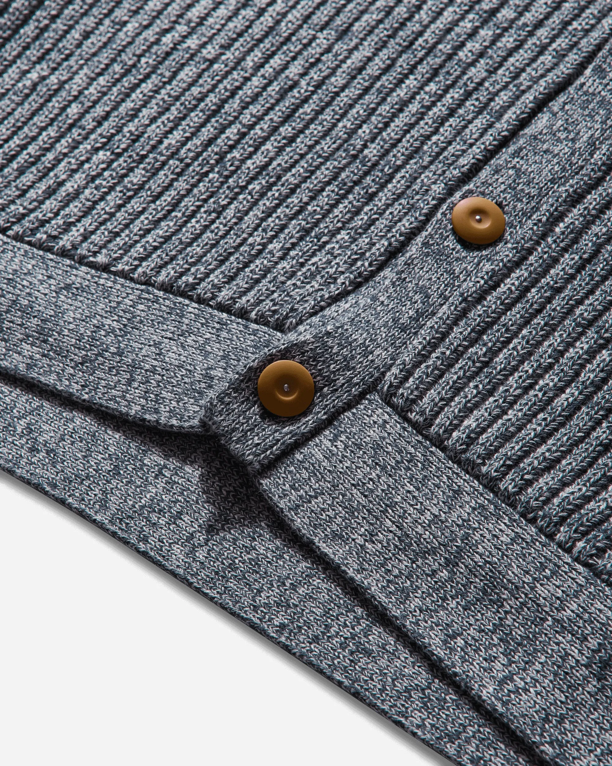 Herren Rippstrick Strickjacke mit Knöpfen Blau
