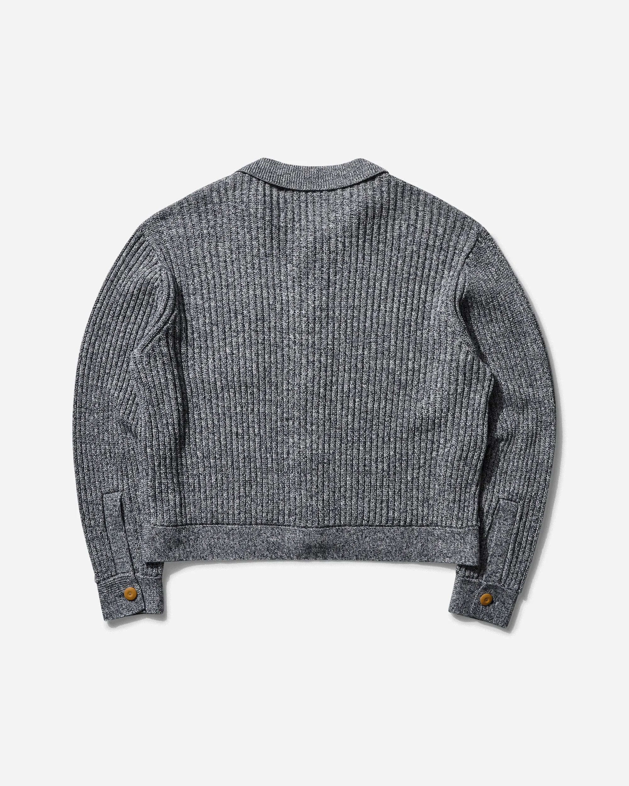 Herren Rippstrick Strickjacke mit Knöpfen Blau