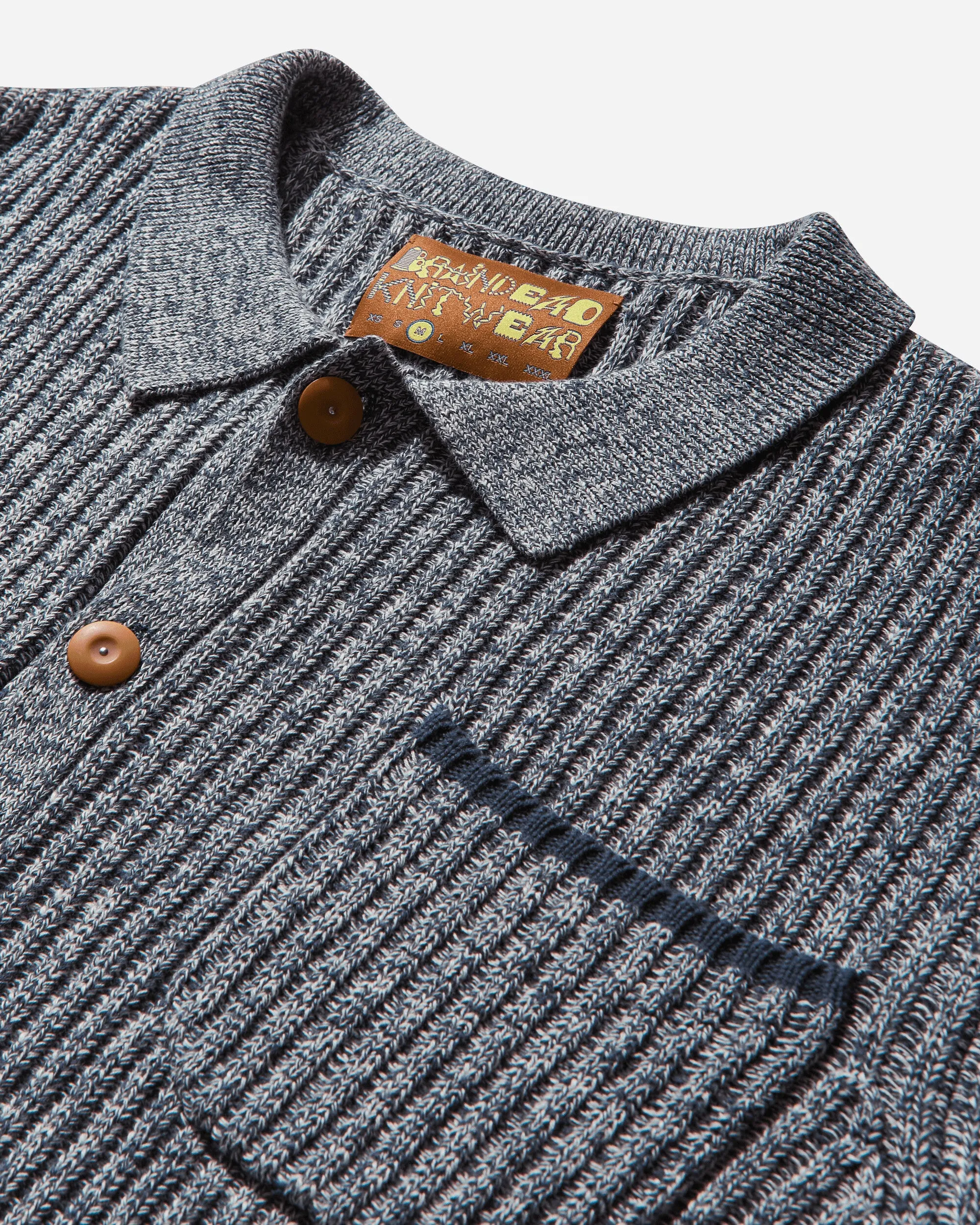 Herren Rippstrick Strickjacke mit Knöpfen Blau