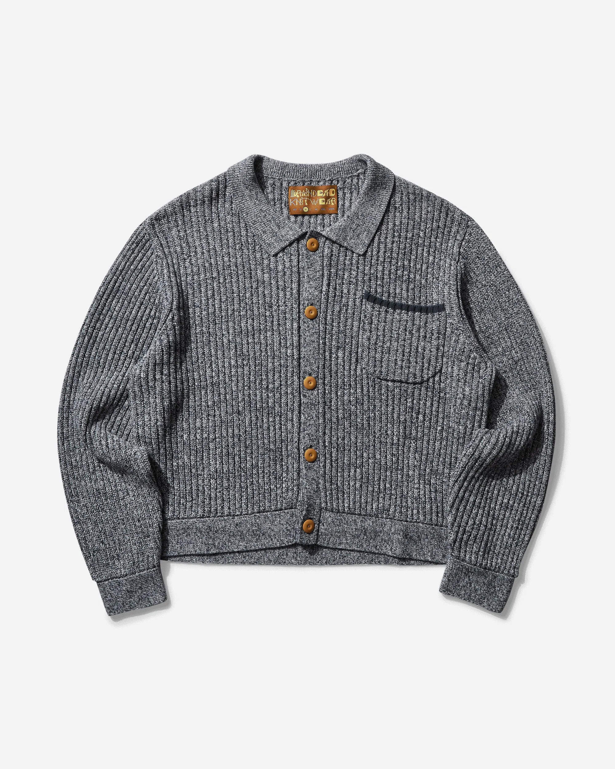 Herren Rippstrick Strickjacke mit Knöpfen Blau