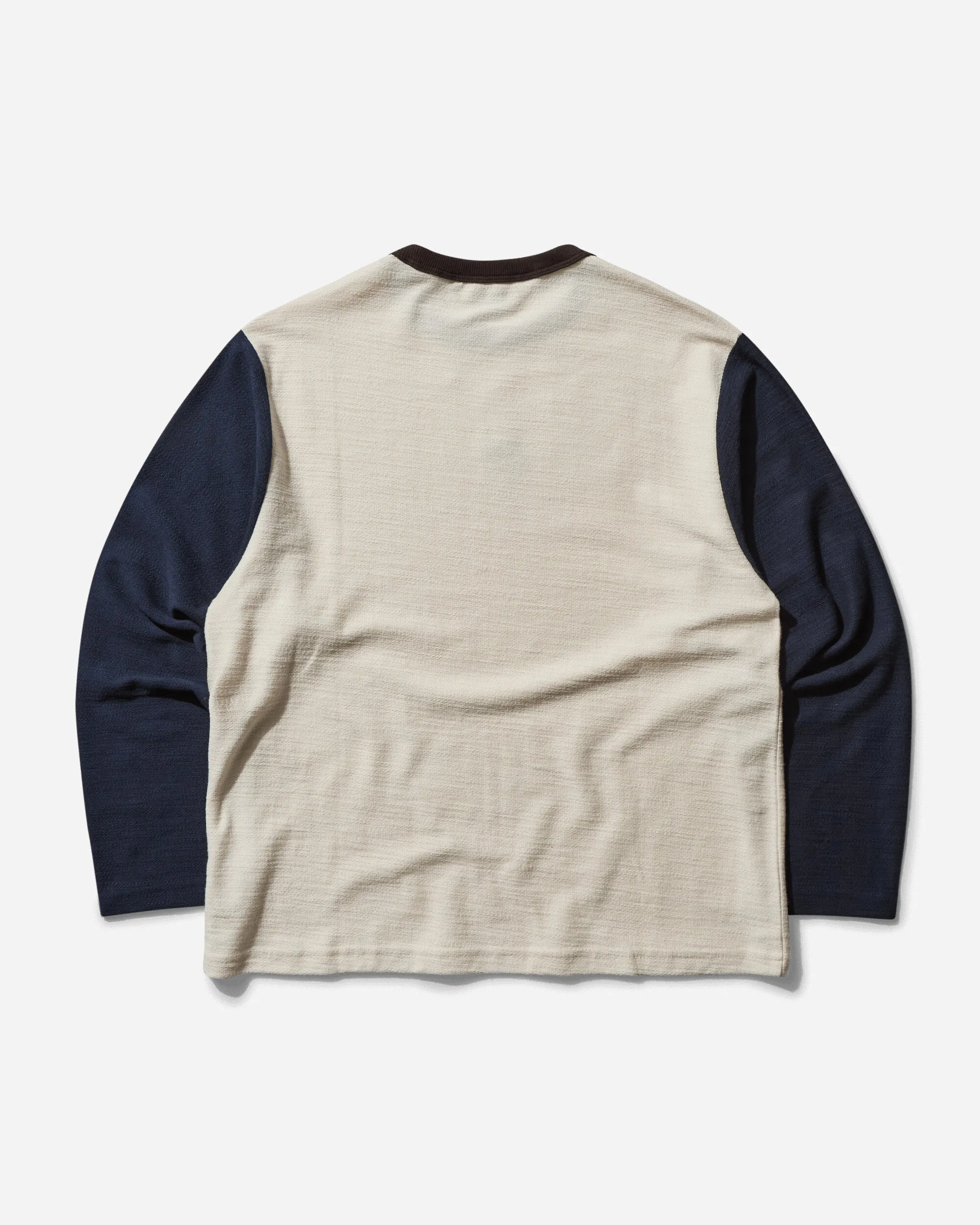 Herren Baseball Langarm T-Shirt mit Slub-Effekt in Natur