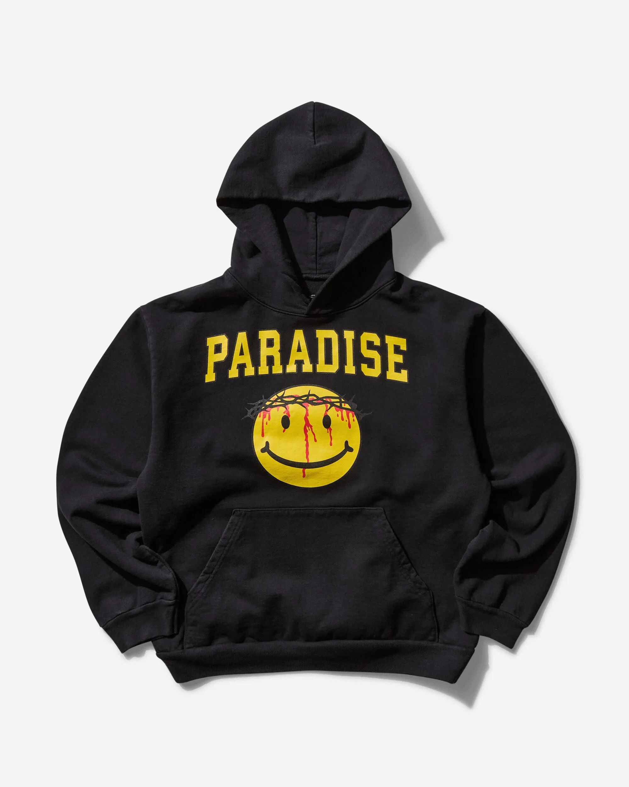 Herren Smiley Jesus Kapuzenpullover Schwarz