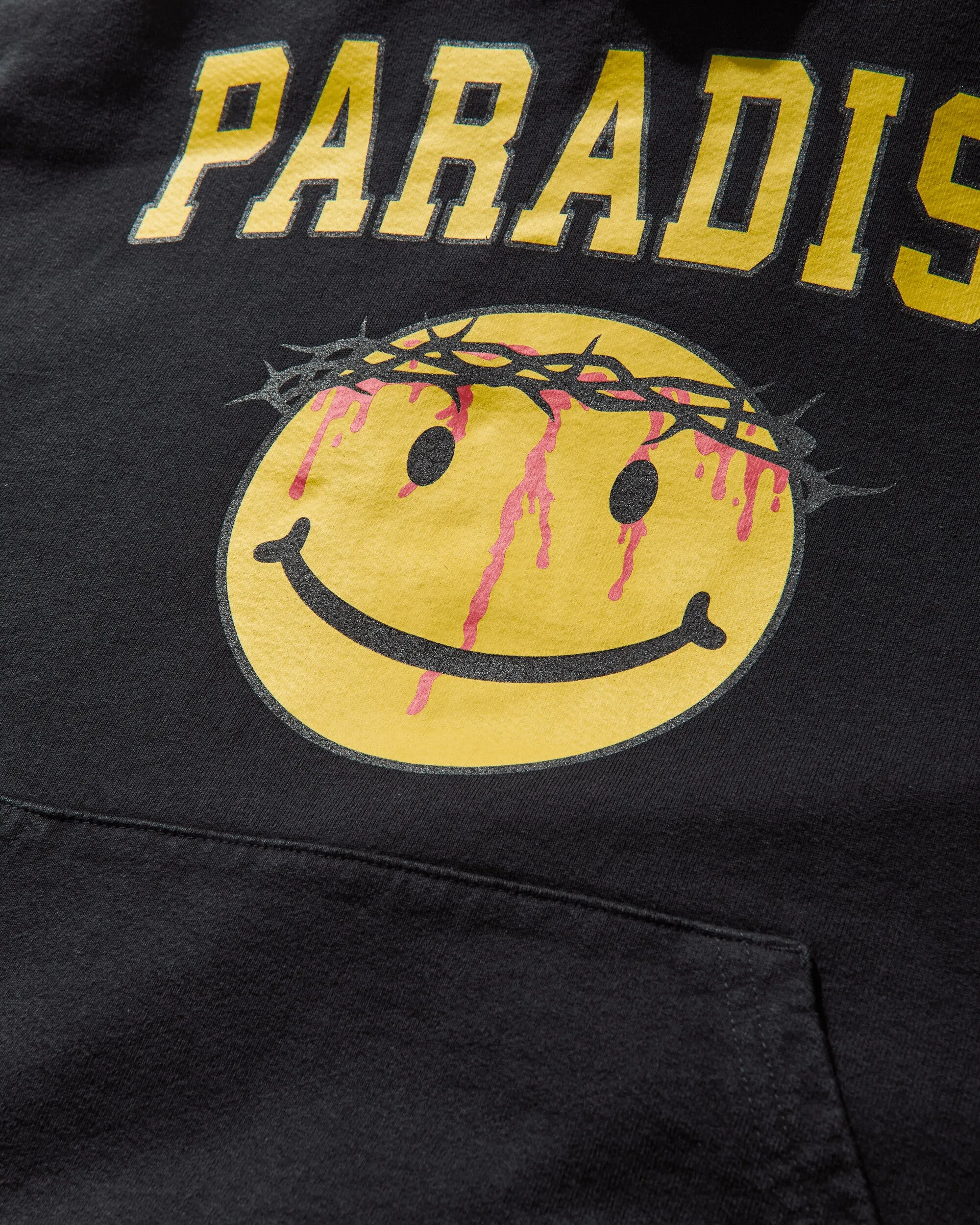 Herren Smiley Jesus Kapuzenpullover Schwarz