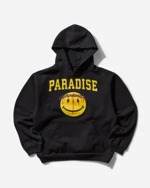 Herren Smiley Jesus Kapuzenpullover Schwarz