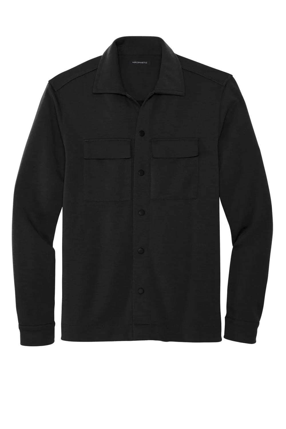 Mercer Mettle Herren Double Knit Jacke mit Druckknopfverschluss - Tiefschwarz
