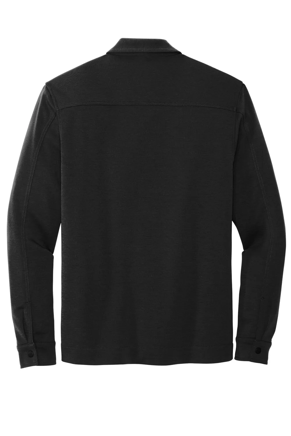 Mercer Mettle Herren Double Knit Jacke mit Druckknopfverschluss - Tiefschwarz