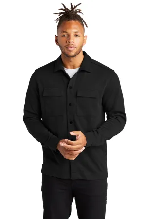 Mercer Mettle Herren Double Knit Jacke mit Druckknopfverschluss - Tiefschwarz