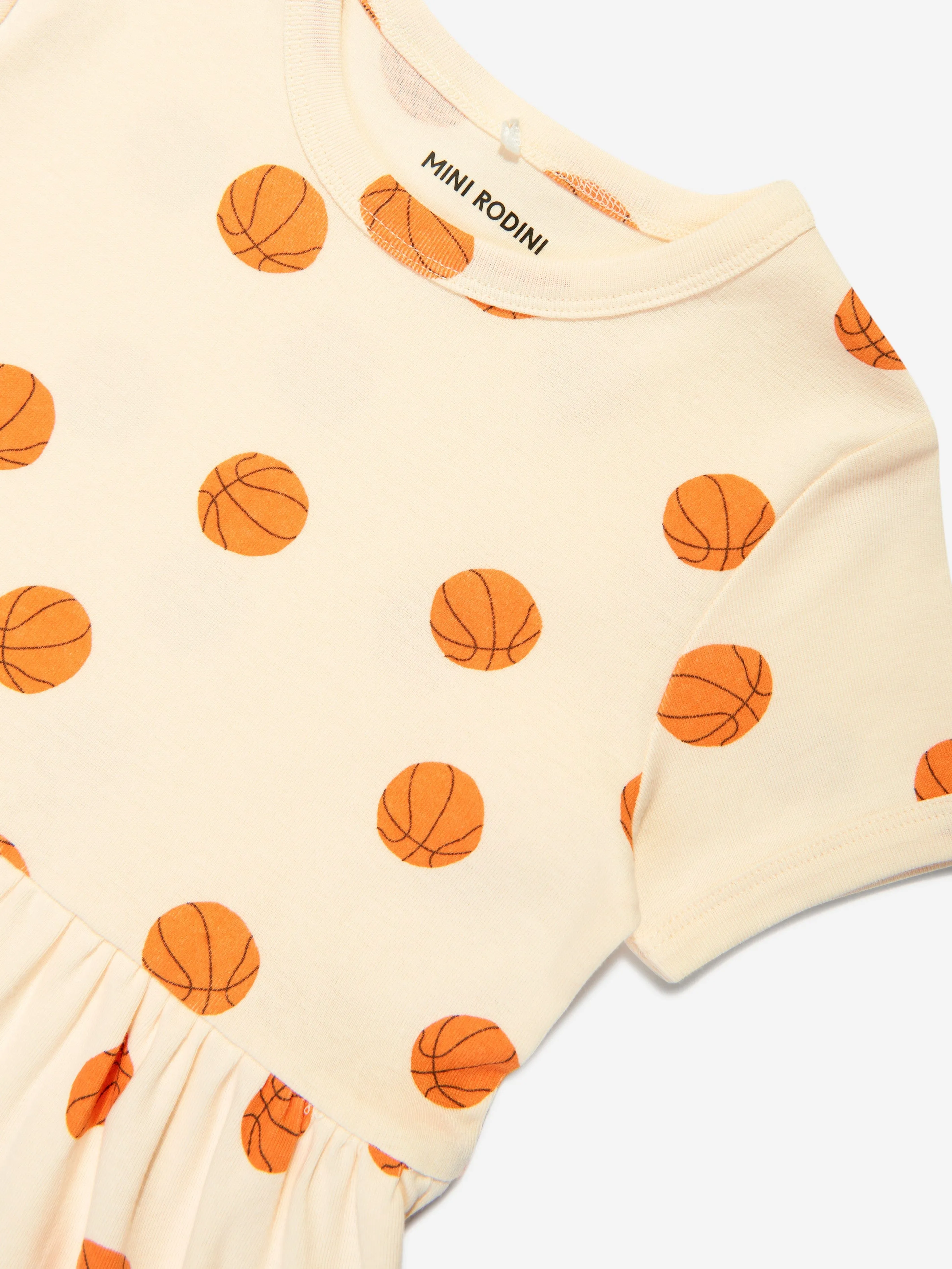 Mini Rodini Mädchen Basketball-Print-Kleid in Elfenbein