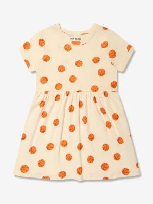 Mini Rodini Mädchen Basketball-Print-Kleid in Elfenbein