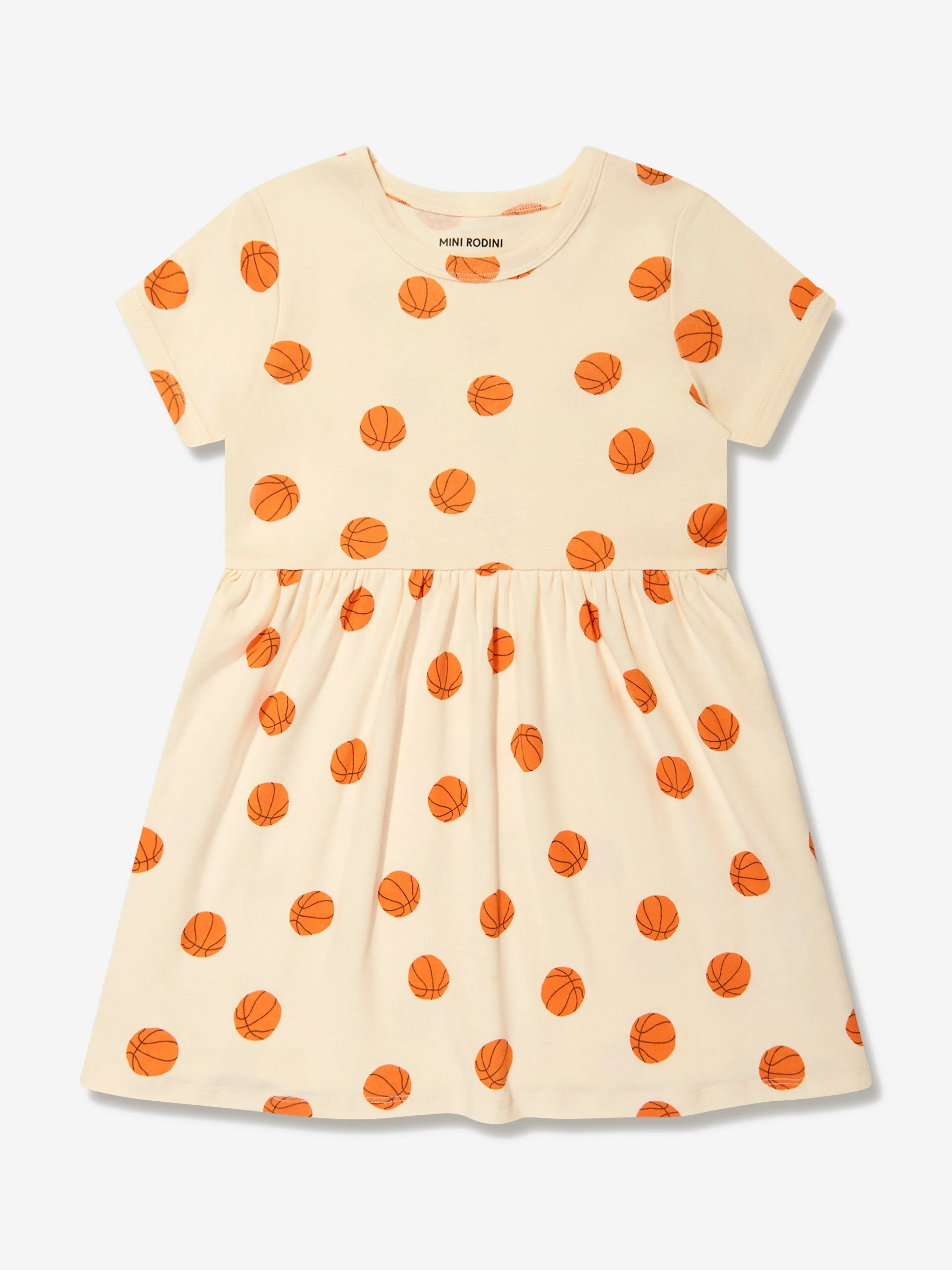 Mini Rodini Mädchen Basketball-Print-Kleid in Elfenbein