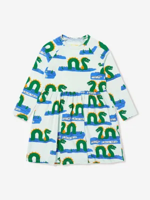 Mini Rodini Mädchen Bio-Baumwolle Loch Ness Langarmkleid in Grün