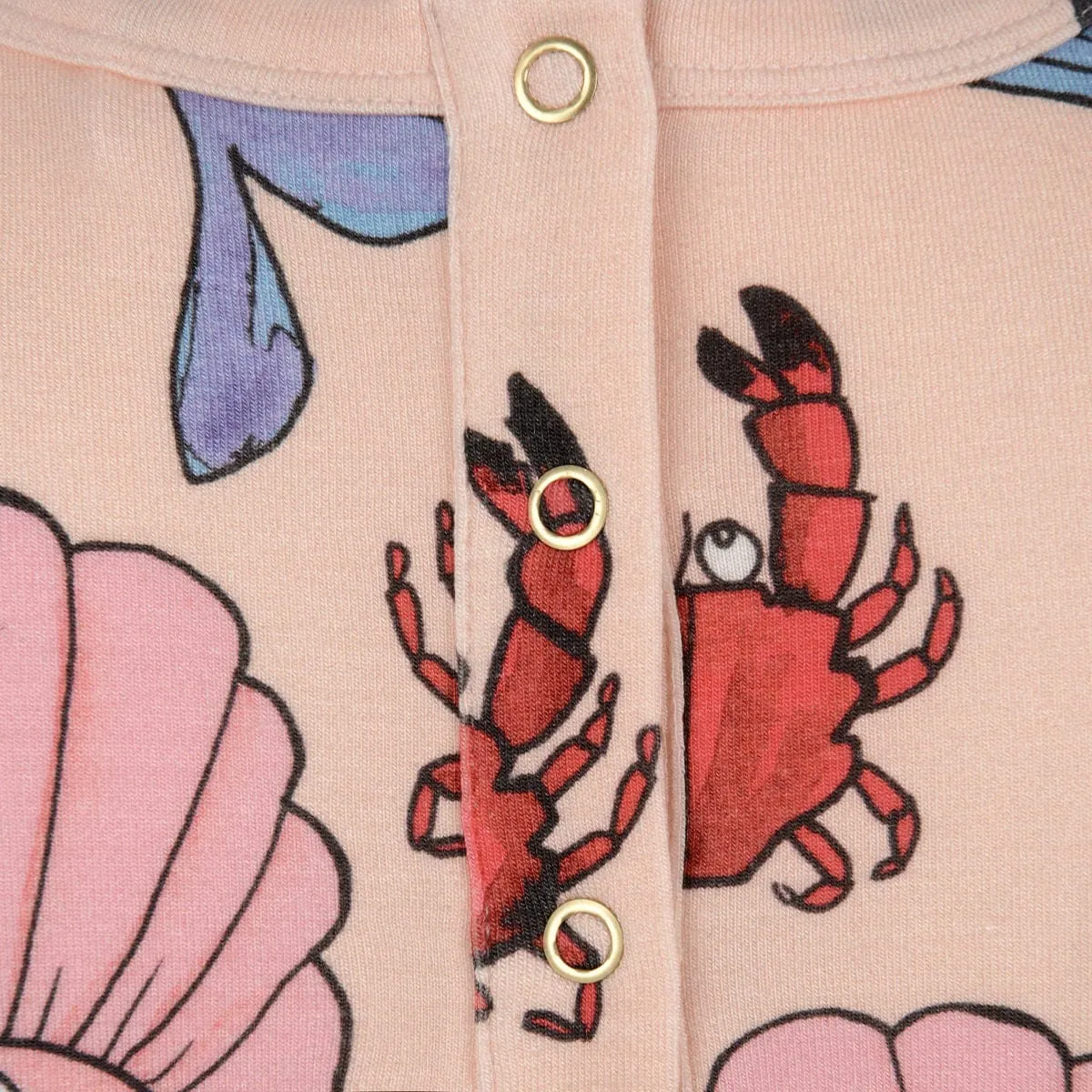 Mini Rodini Mädchen Rosa Baumwollkleid mit Delfin-Print